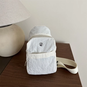 Minimalist Lightweight Crossbody Chest Bag For Women Men Casual Solid Color Synthetic Sling Bag With Adjustable Strap