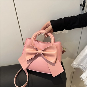 Women's PU Leather Handbag With Large Bow Knot Elegant Vintage Shoulder Crossbody Bag For Daily Commute Work Trendy Tote
