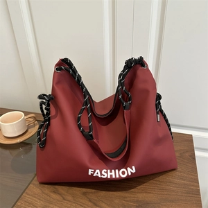 Damen Große Kapazität Nylon Tragetasche Mode Buchstabendruck Umhängetasche Trendy Urban Reise Schule Pendler Tasche
