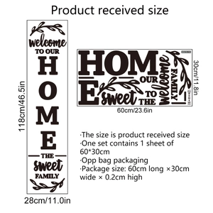 Welcome to our home family wall sticker 118x28cm black vinyl art decor for living room