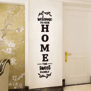 Welcome To Our Home The Sweet Family Lettering Wall Sticker Black PVC Removable DIY Art Decal For Living Room Bedroom Home Decor