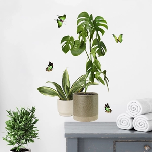 3D green butterfly wall stickers with realistic wings for home garden wall decoration
