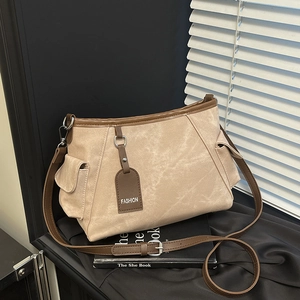 Sac Bandoulière Vintage en Cuir PU pour Femmes Mode Couture Sac Sous le Bras Besace Décontractée Avec Bandoulière Réglable