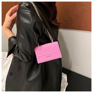 Rosa gesteppte PU-Leder Kettentasche für Damen stylische kleine Umhängetasche