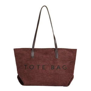 Minimalistische große bordeauxrote Wildleder-Einkaufstasche mit TOTE BAG Aufdruck in Schwarz