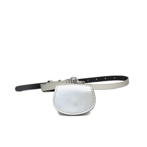 Chic silver mini waist bag with adjustable belt for women, 2025 trendy crossbody style