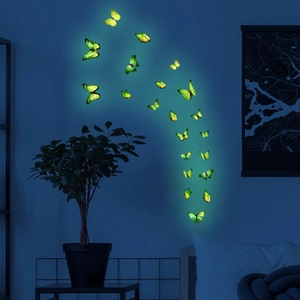 3D Luminous Butterfly Wall Stickers Glow In The Dark Butterfly Decals For Bedroom Living Room Home Decoration PVC DIY Art Wall Murals