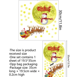 Luminous Christmas wall stickers with Santa, reindeer and snowman for kids room