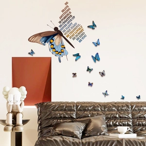 3D butterfly wall stickers with motivational quotes for bedroom wall decoration