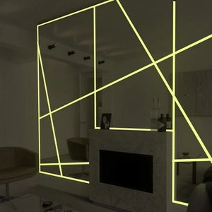 Glow in the dark yellow-green fluorescent tape for indoor DIY stair and wall decoration