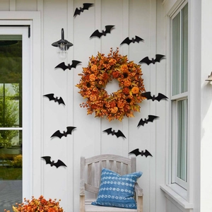 Kreative 3D Halloween Fledermaus Wandaufkleber Set für festliche Wanddekoration innen außen