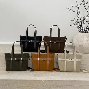 Retro Women PU Leather Bucket Bag Minimalist Belt Decoration Shoulder Crossbody Bag Large Capacity Commuter Tote Handbag