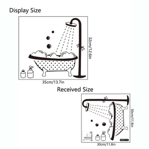 Waterproof bathtub and shower wall decal sticker dimensions for bathroom decor