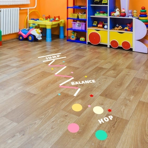 Luminous sensory training floor stickers with jump and balance path for kids game room decoration