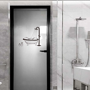 Modern Minimalist Black Bathtub Shower Wall Sticker Waterproof Removable Bathroom Glass Door Decal Creative Home Decoration
