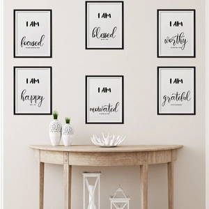 Set di 6 adesivi murali nordici con citazioni positive per decorazione casa moderna