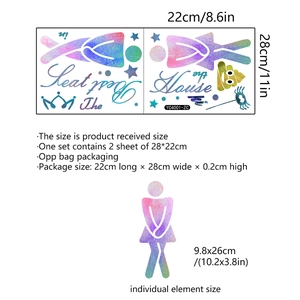 Luminous colorful throne slogans toilet stickers set with stars and crown patterns