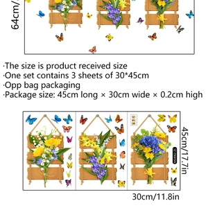 Wandsticker mit Blumen und Schmetterlingen für das Wohnzimmer und Schlafzimmer