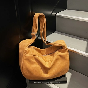 Women Casual Large Capacity Hobo Bag Vintage PU Leather Crossbody Bag Soft Half Moon Shoulder Bag For Daily Travel