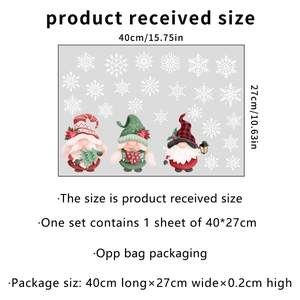 Weihnachtswichtel und Schneeflocken statische Fensterbilder Aufkleber für die Feiertage