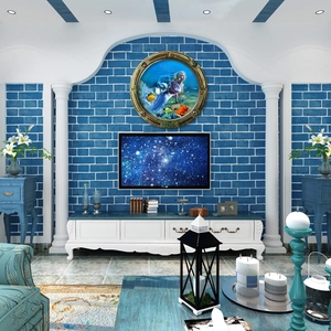 Detail of 3D submarine porthole wall sticker featuring mermaid and tropical sea life