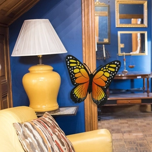 Sticker mural papillon monarque 3D orange et noir réaliste pour décoration d'intérieur