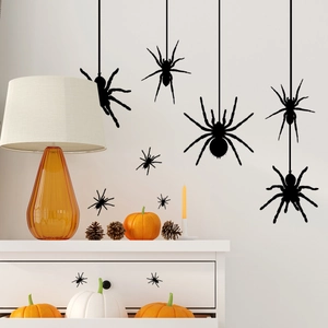 Stickers muraux araignée noire d'Halloween pour la décoration du salon et de la chambre