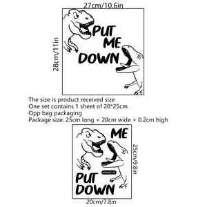 Funny dinosaur bathroom toilet sticker with Put Me Down slogan for home wall decor