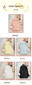 Zaini scolastici con motivo a stelle in rosa, giallo, blu, bianco e nero con charms nuvola