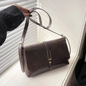 Sac Bandoulière Vintage en Cuir PU pour Femmes Sac à Épaule Rétro à Rabat Avec Bandoulière Réglable Sac à Main Élégant