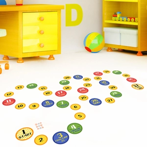 Hinkelspel vloerstickers set voor kinderen met kleurrijke cijfers voor speelkamer
