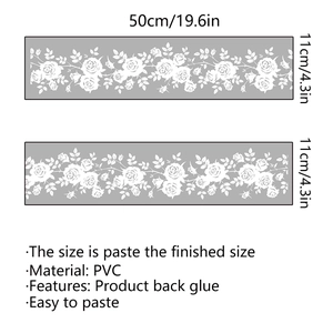 Set of two white floral vine window stickers with double-sided visible PVC design