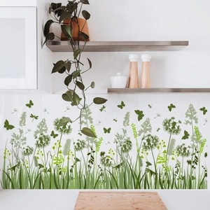 Garden style dandelion wall sticker with butterflies for living room home decoration