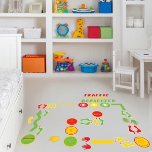 Traffic Light Hopscotch Floor Stickers PVC Self Adhesive Indoor Game Decals For Kids Sensory Play Educational Decor
