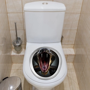 Adesivo 3D Serpente Realistico Per Coperchio Del Water In PVC Impermeabile Rimovibile Cobra Decalcomania Per Arredo Bagno