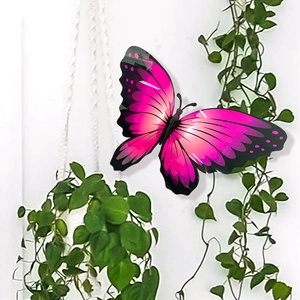 3D vlinder muursticker in roze en paars verloop voor woonkamer decoratie
