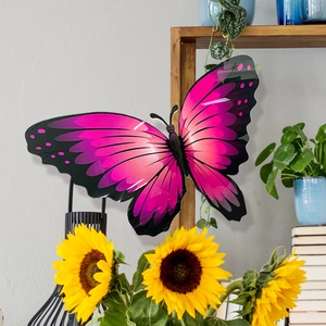 Grote 3D roze en paarse vlinder muursticker voor elegante huis- en kamerdecoratie