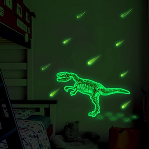 Luminous Dinosaur Skeleton Wall Stickers Glow In The Dark PVC Meteorite Decals Kids Room Bedroom Home Decor