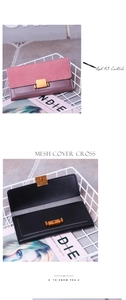 Detail of slim long wallets with metallic rectangular buckle and matte leather texture