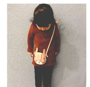 Toddler girl pink crossbody bag with cute rabbit ear details and shoulder strap