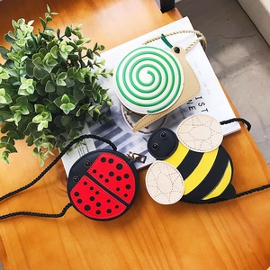 Kids Mini Crossbody Bag Cartoon Animal Bee Ladybug Snail PU Leather Cute Toddler Shoulder Purse For Daily Outing