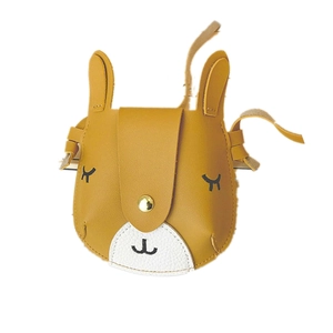 Cute yellow cartoon bunny shoulder bag for girls with adjustable strap and embroidery