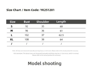 Size chart table for women's V-neck satin tank top listing measurements for S to XL sizes