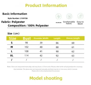 Size chart for long sleeve plaid dress showing S to XL measurements in centimeters