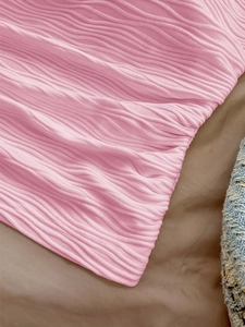 Pink ribbed fabric camisole top with textured velvet material for summer beach vacation