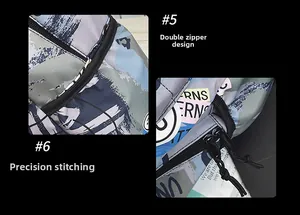Detail view of the smooth dual zipper system and reinforced precision stitching on the backpack