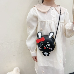 Bolso bandolera de conejo para niñas con lazo rojo y acabado en cuero sintético PU