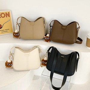 Women Casual PU Leather Solid Color Shoulder Bag Fashion Tote Bag Daily Commuter Versatile Hobo Handbag