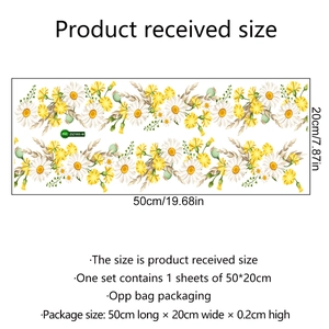Luminous floral vine wall decal with daisy flowers made of waterproof PVC material