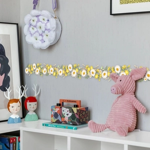 Luminous daisy flower vine wall stickers for living room background decoration
